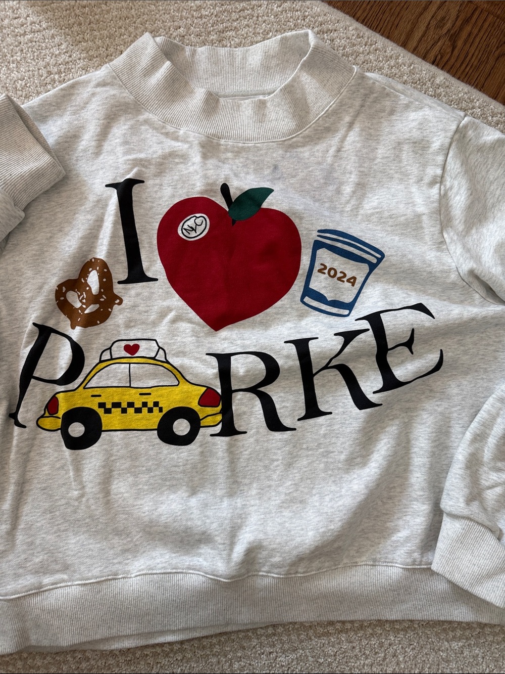 Parke New York Graphic Pullover Sweatshirt - Light Gray